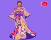 bright  rose kimono dres