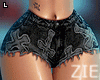 Cross Denim Shorts BLK