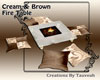 Cream & Brown Fire Table