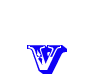 Animated blue V letter