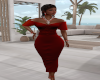TEF RED BELTED DRESS