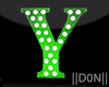 Y Green Letters Lamps