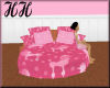 Pink Poodle Round Bed
