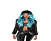 BLACK AD LIGHT BLUE HAIR