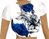 tribal blue rose shirt