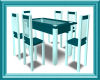 Marble Table Chairs Teal