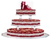 RED & WHITE WEDDING CAKE