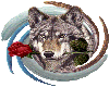 Wolf with a rose(sticker