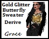 Gold Glitter Butterffly