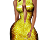 ha. Golden Fishtail Gown