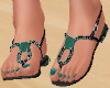 teal bead sandals
