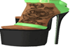 Green Rose Heels
