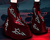 metal trib red boots
