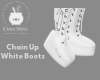Chain Up White Boots