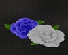blue n white rose rug