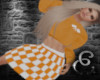 !E Orange Check Skirt
