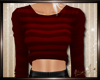 Stripe Crop Sweater Red