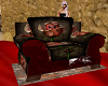 old sofa with roses
