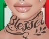 LV-blessed neck tattoo