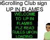 Up in Flames welcome sig