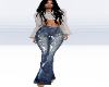 Embossed Flare Jeans
