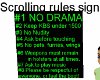 Scrolling rules sign clu
