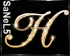 IO-Gold Sparkle Letter-H
