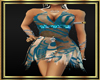 Aqua Gold Feather Dress