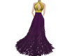 Gold Purple Halter Gown