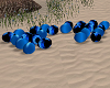 blue floor balloons