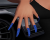 Long Blue Glitter Nails