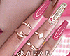 Pink Nails + Rings