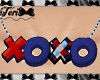 XOXO Red Blue Necklace