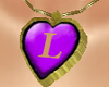 "L"_Necklace Gold Purple