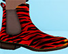 Red Orange Tiger Stripe Chelsea Boots (M)