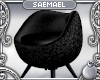 S:~ Round black armchair