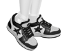 white and black shoes