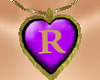 "R"_Necklace Gold Purple