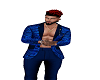 Blue open suit
