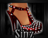 {S} RED SPIKE SHOES