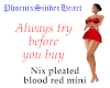 Nix pleated blood red mi