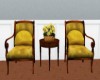 2 Chairs w/Table Gold