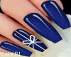 C~DarkBlue Bow Nails