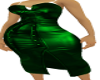 green lether dress