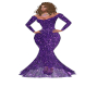 purple glitter gown