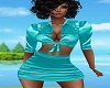 Turquoise Blouse & Skirt