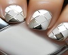 [!P] White & Grey Nails