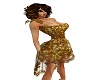 Gold Rippled Silk Dress