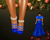 Blue Studded Gown Heels