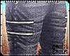 Bleached +Zipper Jeans